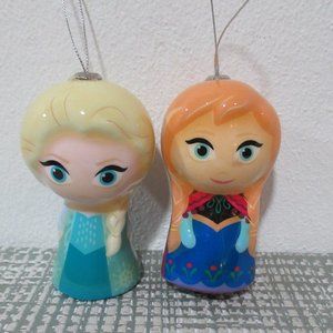 Set of 2 Disney Frozen Anna & Elsa Hallmark Holiday Christmas Ornament NWOT